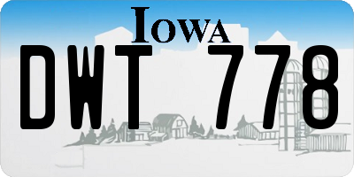 IA license plate DWT778