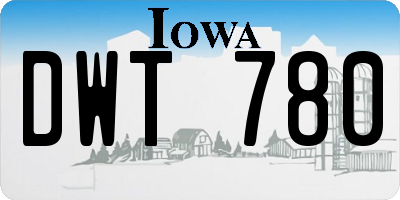 IA license plate DWT780