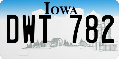 IA license plate DWT782
