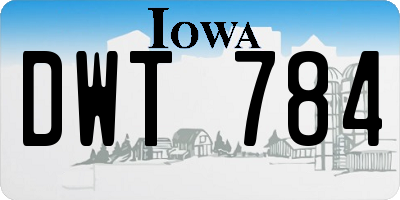IA license plate DWT784
