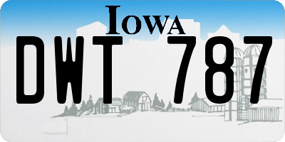 IA license plate DWT787