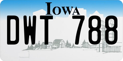 IA license plate DWT788