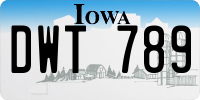 IA license plate DWT789