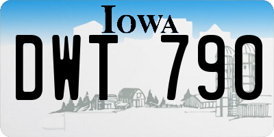 IA license plate DWT790