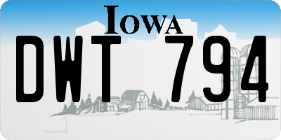 IA license plate DWT794