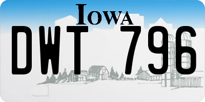 IA license plate DWT796