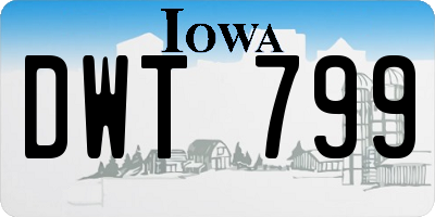 IA license plate DWT799