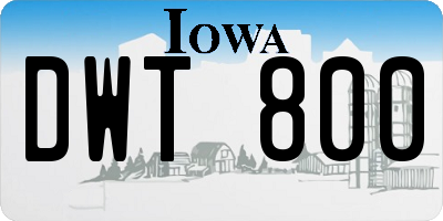 IA license plate DWT800