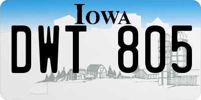 IA license plate DWT805