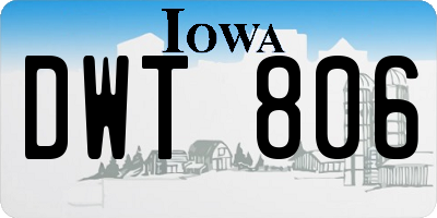 IA license plate DWT806