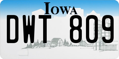 IA license plate DWT809