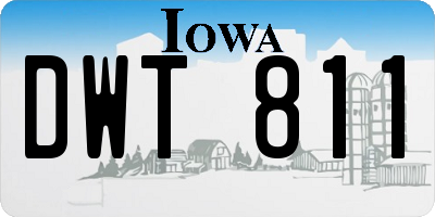 IA license plate DWT811