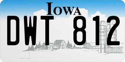 IA license plate DWT812