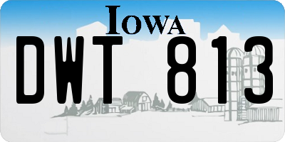 IA license plate DWT813