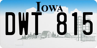 IA license plate DWT815
