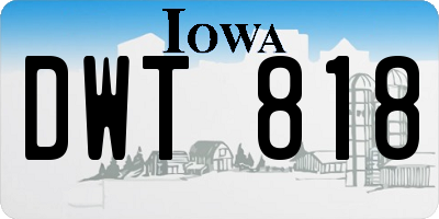 IA license plate DWT818