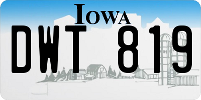 IA license plate DWT819