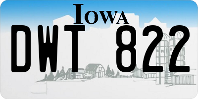 IA license plate DWT822