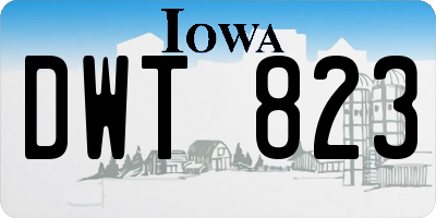 IA license plate DWT823