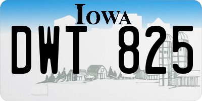 IA license plate DWT825