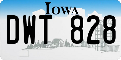 IA license plate DWT828