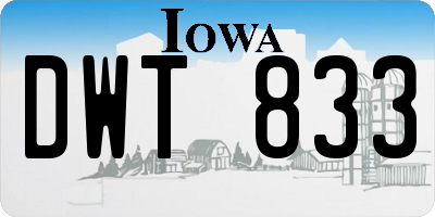 IA license plate DWT833
