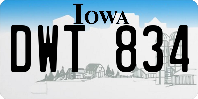 IA license plate DWT834
