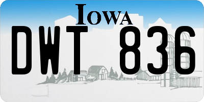 IA license plate DWT836