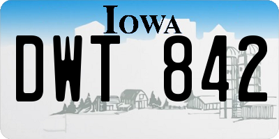 IA license plate DWT842