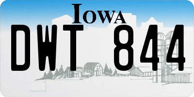 IA license plate DWT844
