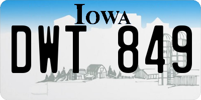 IA license plate DWT849
