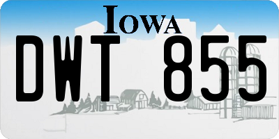 IA license plate DWT855