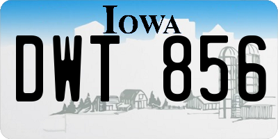 IA license plate DWT856