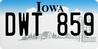 IA license plate DWT859