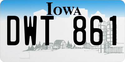 IA license plate DWT861