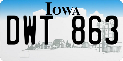 IA license plate DWT863