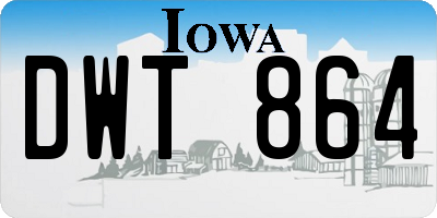 IA license plate DWT864