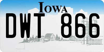 IA license plate DWT866