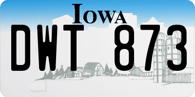 IA license plate DWT873