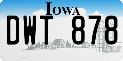 IA license plate DWT878