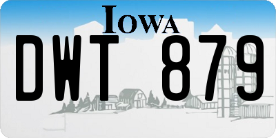IA license plate DWT879
