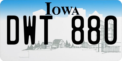 IA license plate DWT880