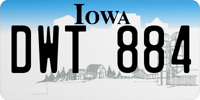IA license plate DWT884