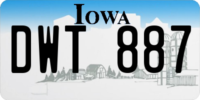 IA license plate DWT887