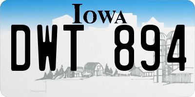 IA license plate DWT894