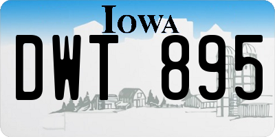 IA license plate DWT895