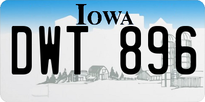 IA license plate DWT896