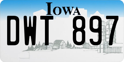 IA license plate DWT897