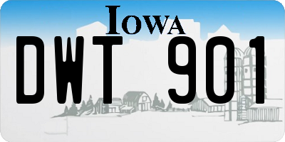 IA license plate DWT901