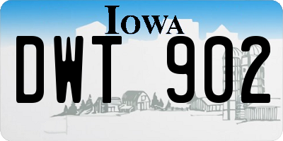 IA license plate DWT902